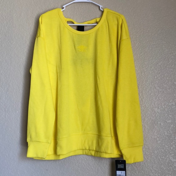 Umbro Premier Yellow Open Back Sweater - Picture 2 of 4